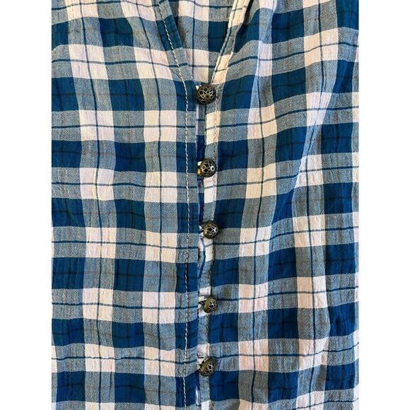 Anthropologie Pilcro Women’s Blue lPink Plaid Check Button Down Tavi Shirt Sz S - Picture 5 of 6